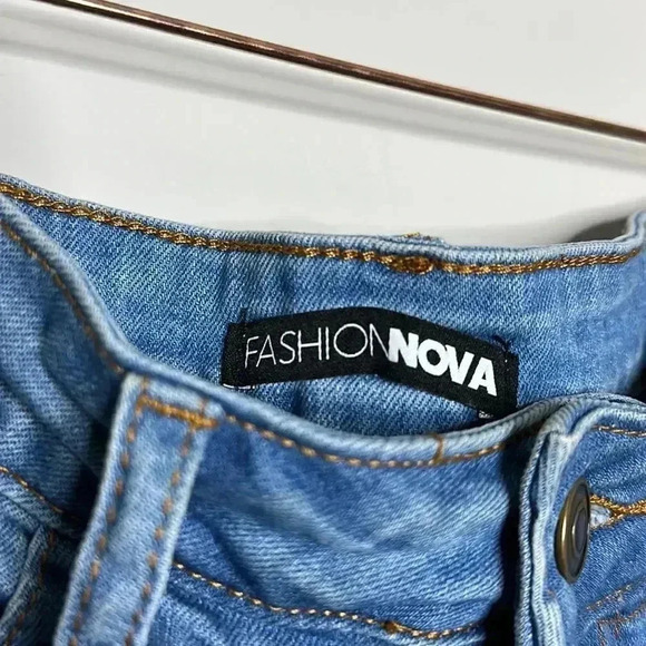 Fashion Nova Blue Ripped Shorts - Picture 8 of 10